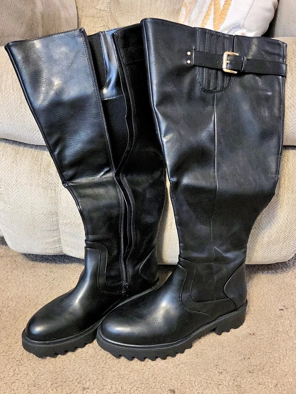 JustFab Black Over-the-Knee Boots